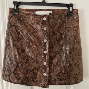 Snakeskin leather mini